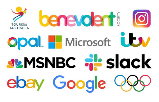 Các Logo nhiều màu (nguồn hình: Thương Hiệu Wiki)