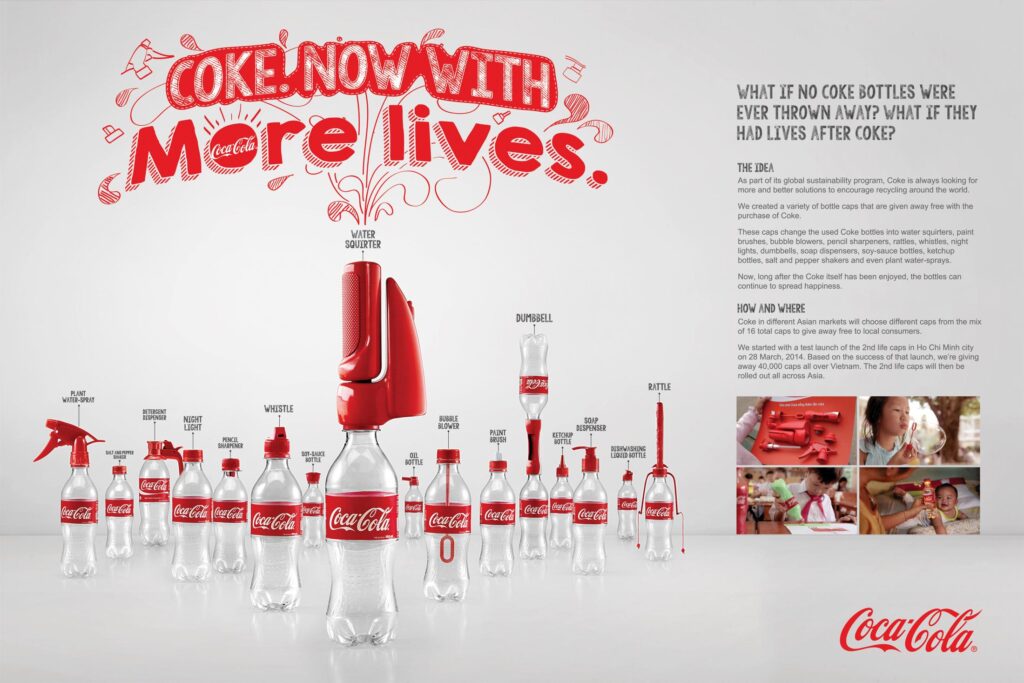 Coca Cola “2nd Lives” Campaign (Tạm dịch: Cuộc sống thứ 2 cho chai nhựa của Coca Cola)